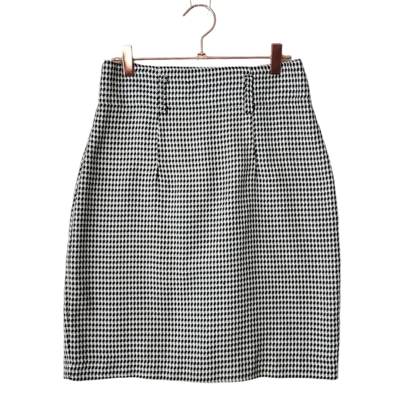 BY CHOICE x VINTAGE 90’s houndstooth mini skirt black white‎ 9 - Picture 1 of 9